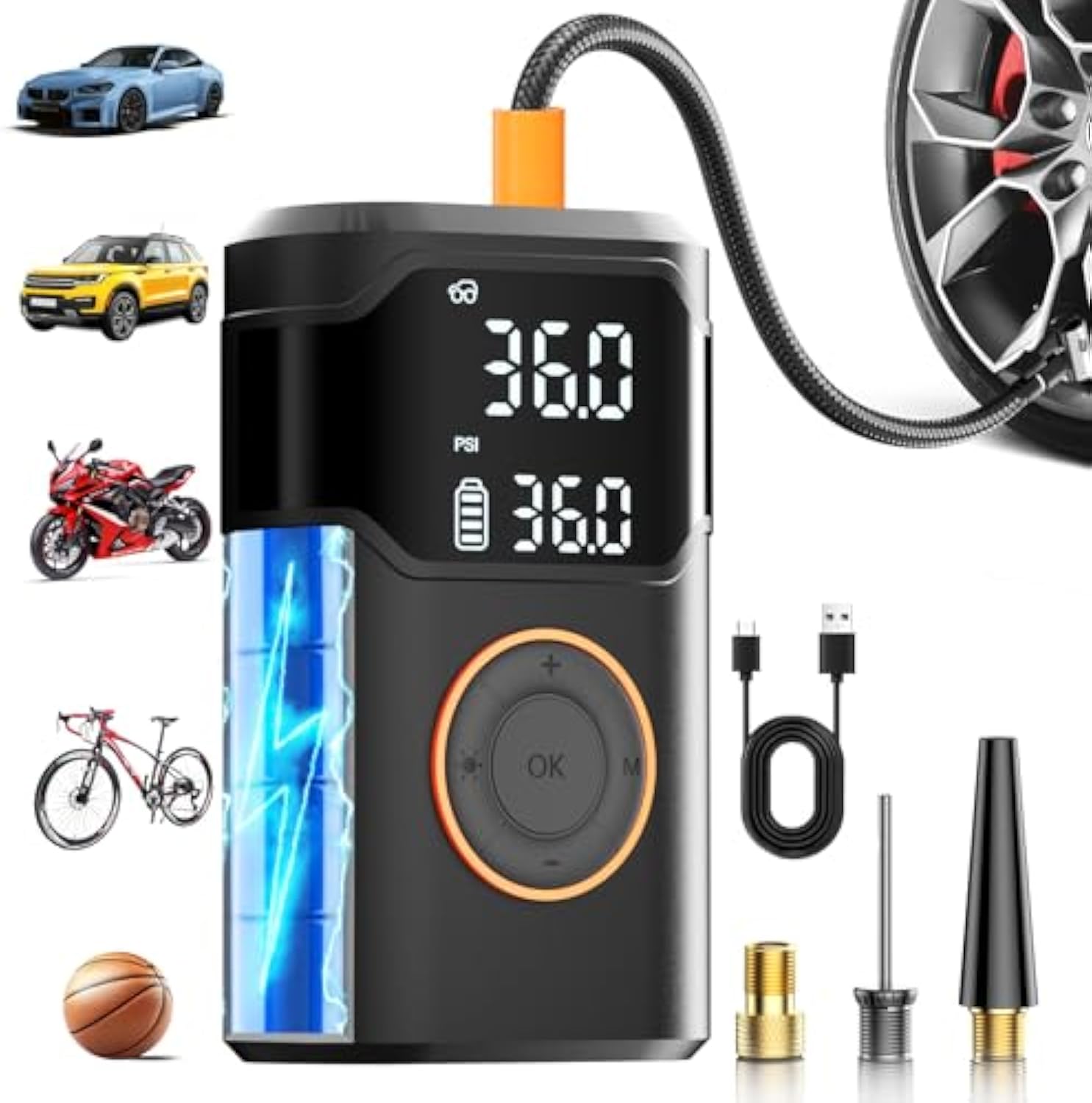 Inflador de neumáticos inalámb - Car Portable Tire Inflator reseña y precio