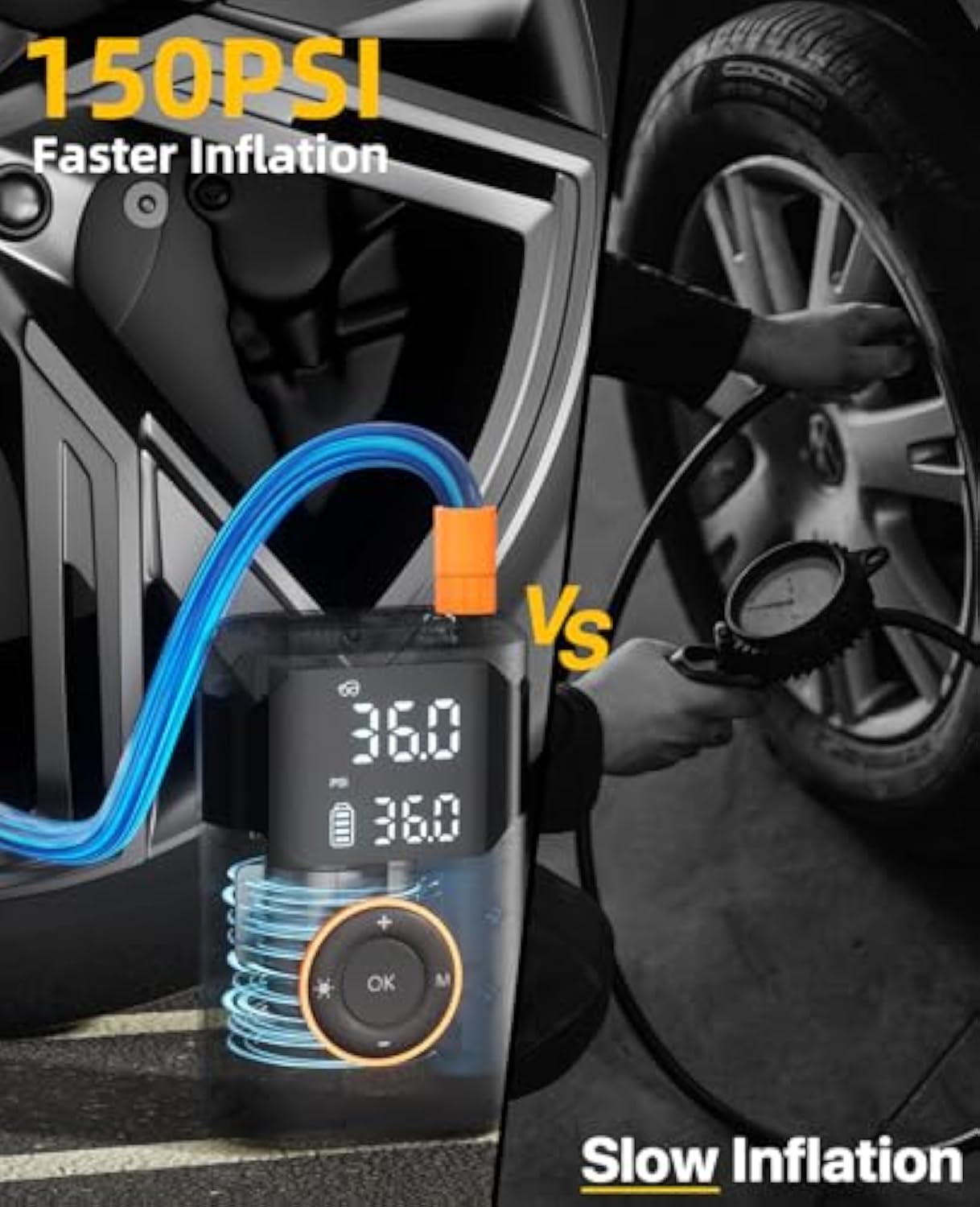 Inflador de neumáticos inalámb - Car Portable Tire Inflator reseña y precio