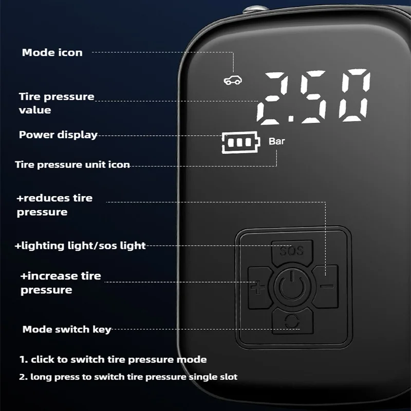 Bomba infladora de neumáticos  - Car Portable Tire Inflator reseña y precio